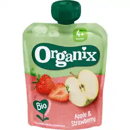 Jumbo Organix Knijpfruit Appel & Aardbei 4+m 90g aanbieding