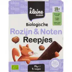 Jumbo De Kleine Keuken Biologische Rozijn & Noten Reepjes 18+ Maanden 5 Stuks 75 g aanbieding