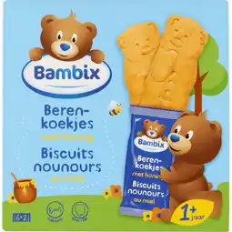 Jumbo Bambix Berenkoekjes met Honing 1+ Yaar 6 x 2 Stuks 150 g aanbieding
