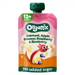Jumbo Organix Knijpfruit Haver, Appel, Banaan, Framboos, Bosbes 12mnd aanbieding