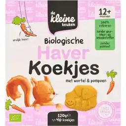 Jumbo De Kleine Keuken Biologische Haverkoekjes met Wortel & Pompoen 12+ Maanden 120 g aanbieding