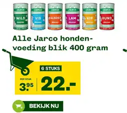 Welkoop Alle Jarco honden- voeding blik 400 gram aanbieding