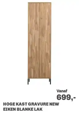 Trendhopper Hoge kast Gravure New Eiken Blanke lak aanbieding