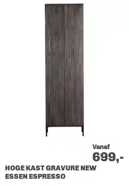 Trendhopper Hoge kast Gravure New Essen Espresso aanbieding