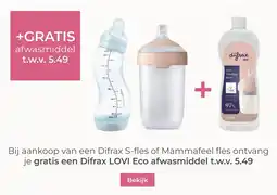 Prenatal Bij aankoop van een Difrax S-fles of Mammafeel fles ontvang je aanbieding