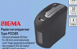 Makro SIGMA Papierversnipperaar Type PCC165 aanbieding