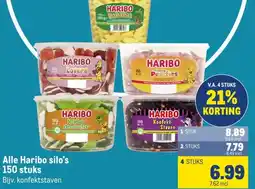Makro Alle Haribo silo's 150 stuks aanbieding