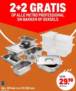 Makro OP ALLE METRO PROFESSIONAL GN BAKKEN OF DEKSELS aanbieding