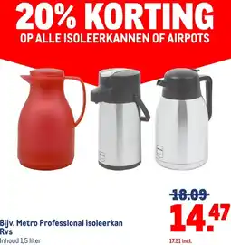 Makro OP ALLE ISOLEERKANNEN OF AIRPOTS Bijv. Metro Professional isoleerkan Rvs aanbieding