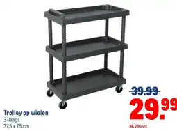 Makro Trolley op wielen aanbieding