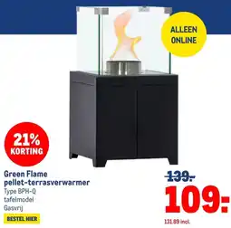 Makro Green Flame pellet-terrasverwarmer aanbieding