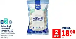 Makro Metro Chef vannamei garnalen ASC aanbieding