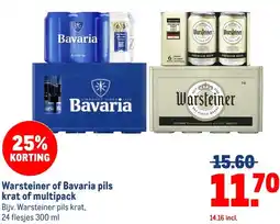 Makro Warsteiner of Bavaria pils krat of multipack aanbieding