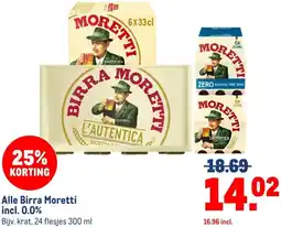 Makro Alle Birra Moretti incl. 0.0% aanbieding
