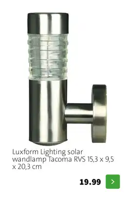 Intratuin Luxform lighting solar wandlamp tacoma rvs aanbieding