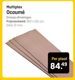 Hubo Multiplex Ocoumé aanbieding