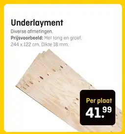 Hubo Underlayment aanbieding