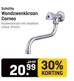 Hubo Schütte Wandzwenkkraan Carneo aanbieding