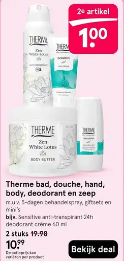 Etos Therme bad, douche, hand, body, deodorant en zeep aanbieding