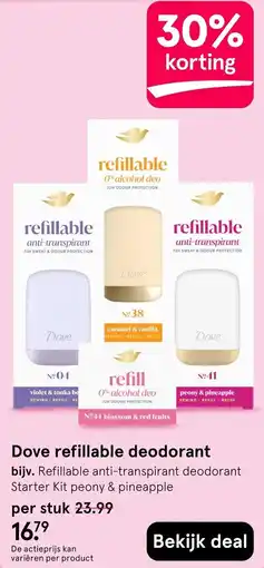Etos Dove refillable deodorant aanbieding