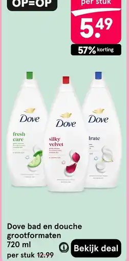 Etos Dove bad en douche grootformaten 720 ml aanbieding