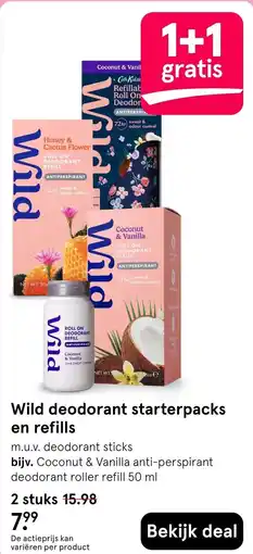 Etos Wild deodorant starterpacks en refills aanbieding