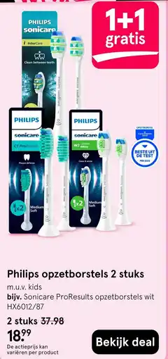 Etos Philips opzetborstels 2 stuks aanbieding