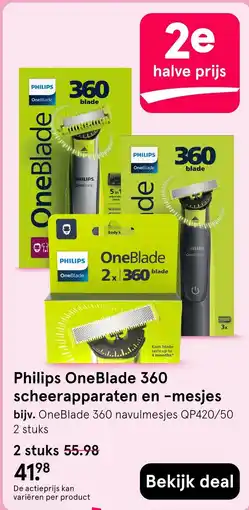 Etos Philips OneBlade 360 scheerapparaten en -mesjes aanbieding