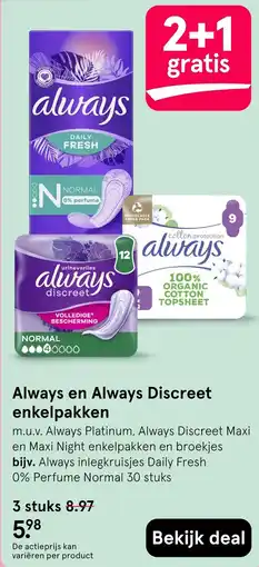Etos Always en Always Discreet enkelpakken aanbieding