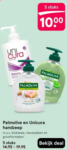 Etos Palmolive en Unicura handzeep aanbieding