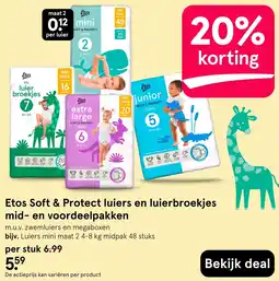 Etos Etos Soft & Protect luiers en luierbroekjes mid- en voordeelpakken aanbieding