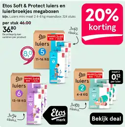 Etos Etos Soft & Protect luiers en luierbroekjes megaboxen aanbieding