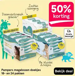 Etos Pampers megaboxen doekjes 18- en 24 pakken aanbieding