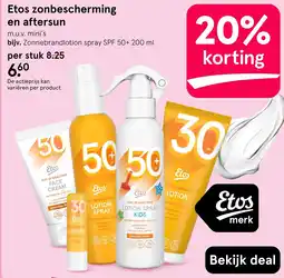 Etos Etos zonbescherming en aftersun aanbieding