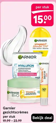 Etos Garnier gezichtscrèmes aanbieding