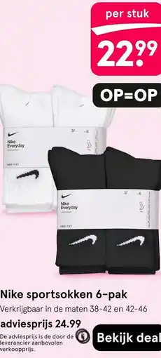 Etos Nike sportsokken 6-pak aanbieding