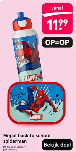 Etos Mepal back to school spiderman aanbieding