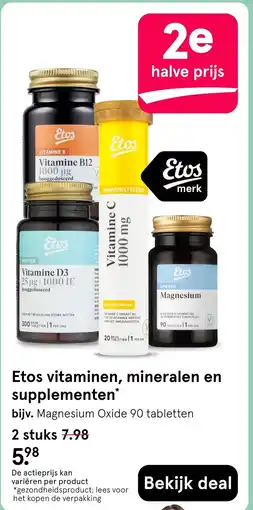 Etos Etos vitaminen, mineralen en supplementen aanbieding
