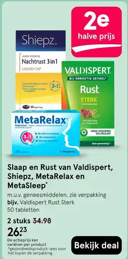 Etos Slaap en Rust van Valdispert, Shiepz, MetaRelax en MetaSleep* aanbieding