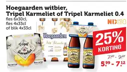 Coop Hoegaarden witbier, Tripel Karmeliet of Tripel Karmeliet 0.4 aanbieding