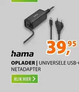 Expert Hama Universele USB-C-notebook-netadapter GaN Power Delivery (PD) 5-20V/65W aanbieding