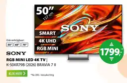 Expert Sony RGB MINI LED K-50XR79M2PB (2026) BRAVIA 7 II aanbieding