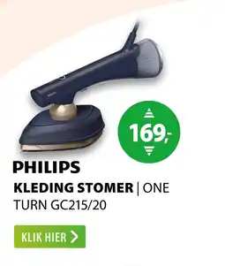 Expert Philips One Turn GC215/20 Blauw aanbieding