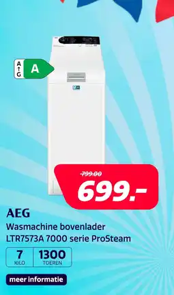 Electroworld AEG Wasmachine bovenlader LTR7573A 7000 serie ProSteam aanbieding
