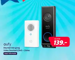 Electroworld Deurbel met gong Video Doorbell E340 + Chime aanbieding
