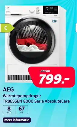 Electroworld AEG Warmtepompdroger TR8ESSEN 8000 Serie AbsoluteCare aanbieding