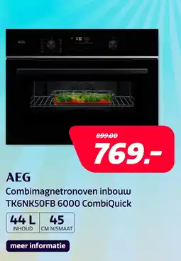 Electroworld AEG Combimagnetronoven inbouw TK6NK50FB 6000 CombiQuick aanbieding
