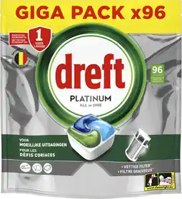 Coolblue Dreft Vaatwastabletten Platinum All In One Original - 66 stuks aanbieding