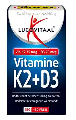 De Online Drogist Lucovitaal Vitamine K2 + D3 Softgels aanbieding