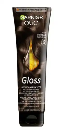 De Online Drogist Garnier Olia Gloss Getint Haarmasker Luxe Brunette 1650ML aanbieding